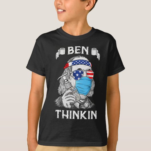 Ben Thinkin 4th of July Fun Benjamin Franklin Patr T-shirt (Voorkant)