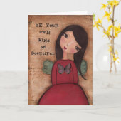 Ben Uw Eigen Soort Mooi Wenskaart Kaart (Gele Bloem)