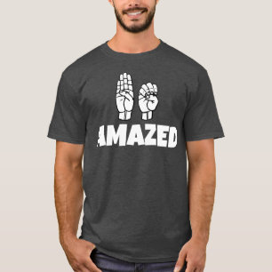 BEN verbluffende tekst met zwarte en witte gebaren T-shirt