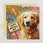 BEN ~ Verjaardag Kaart ~ Golden Retriever ~ (Voorkant / Achterkant)