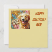 BEN ~ Verjaardag Kaart ~ Golden Retriever ~ (Achterkant)