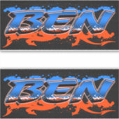Ben Vorname Name Graffiti Aufkleber Sticker (Voorkant)