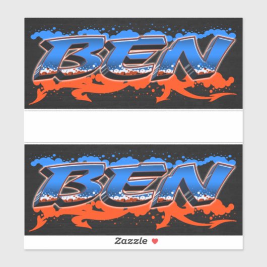Ben Vorname Name Graffiti Aufkleber Sticker (Vel)