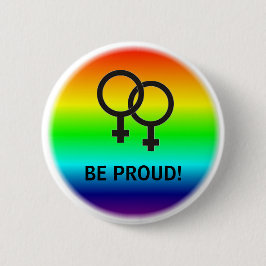 BEN WEL GOED! VROUW SYMBOLEN RONDE BUTTON 5,7 CM