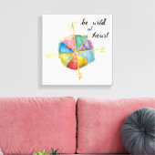 Ben Wild bij hartcitaat met kleurrijke gelaste kom Canvas Afdruk (Insitu (Woonkamer))