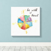 Ben Wild bij hartcitaat met kleurrijke gelaste kom Canvas Afdruk (Insitu (Houten vloer))