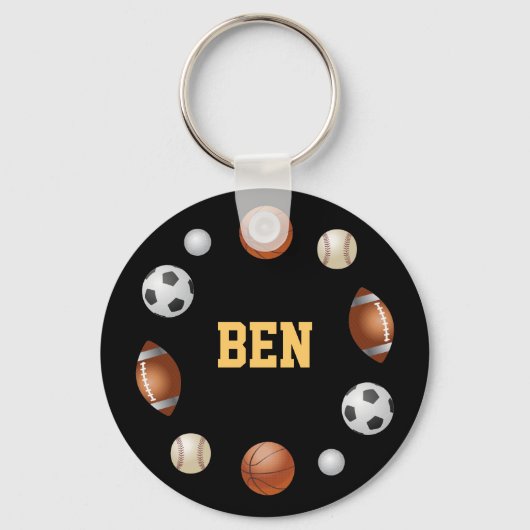 Ben World of Sports Sleutelhanger - Black (Voorkant)