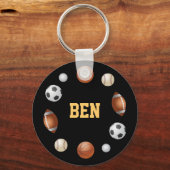 Ben World of Sports Sleutelhanger - Black (Voorkant)