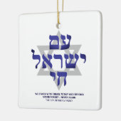 Ben Yisrael Chai blauw Hebreeuws typografie op maa Keramisch Ornament (Links)