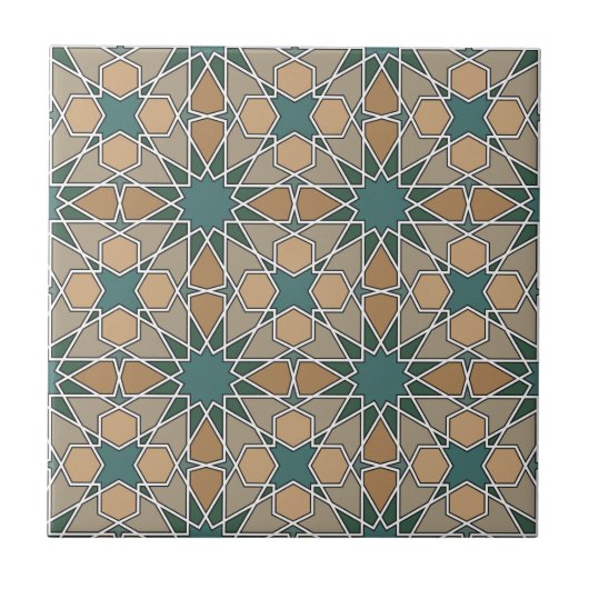 Ben Yusuf Madrasa Geometric Pattern 006 Tegeltje (Voorkant)
