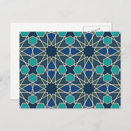 Ben Yusuf Madrasa Geometric Pattern 0-0-0-7 Briefkaart (Voorkant / Achterkant)