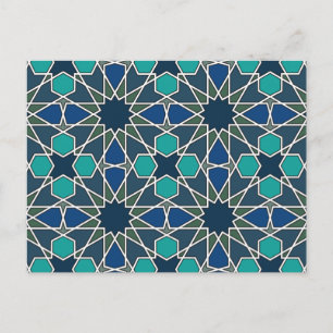 Ben Yusuf Madrasa Geometric Pattern 0-0-0-7 Briefkaart