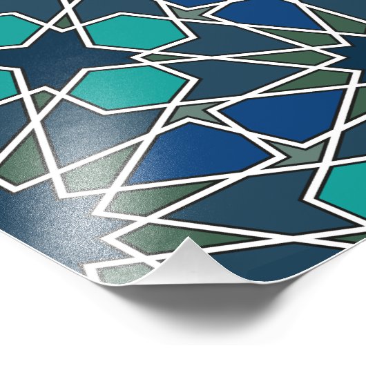 Ben Yusuf Madrasa Geometric Pattern 0-0-0-7 Foto Afdruk (Hoek)