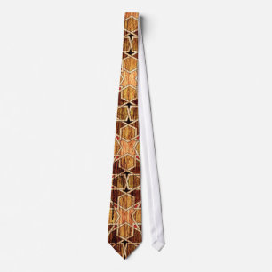 Ben Yusuf Madrasa Geometric Pattern Woodgrain Stropdas