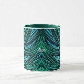 BEN ~ Zany 3D Fractal ~ Blue en Green Mok (Midden)