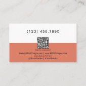 Benaderbare Personal Trainer Tagline QR Sinaasappe Visitekaartje (Achterkant)