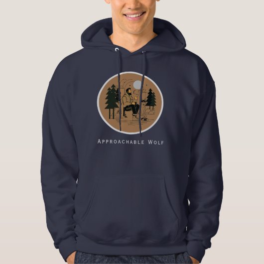 Benaderbare Wolf (Blauw) Hoodie van JH Thornton (Voorkant)