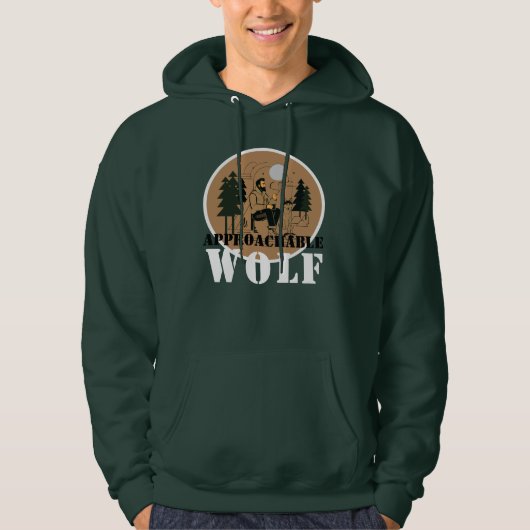 Benaderbare Wolf (Groen) Hoodie (Voorkant)