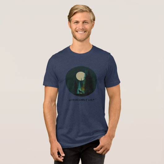 Benaderbare Wolf Tee Tri-Blend Shirt (Voorkant volledig)