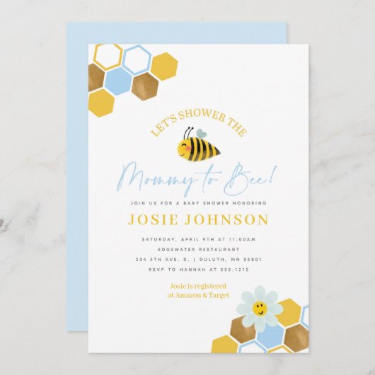 Benadering tot het Baby shower Kaart (Voorkant / Achterkant)