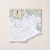 Benaderingen naar New London Harbour Nautical Char Bad Handdoek (Wasdoekje)