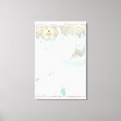 Benaderingen naar New London Harbour Nautical Char Canvas Afdruk (Voorkant)