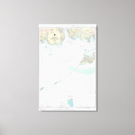 Benaderingen naar New London Harbour Nautical Char Canvas Afdruk