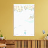 Benaderingen naar New London Harbour Nautical Char Canvas Afdruk (Insitu (Woonkamer))