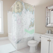 Benaderingen naar New London Harbour Nautical Char Douchegordijn (In situ)