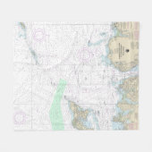 Benaderingen naar New London Harbour Nautical Char Fleece Deken (Voorkant (Horizontaal))