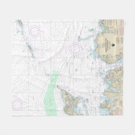 Benaderingen naar New London Harbour Nautical Char Fleece Deken (Voorkant (Horizontaal))