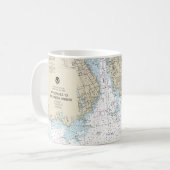 Benaderingen naar New London Harbour Nautical Char Koffiemok (Voorkant links)