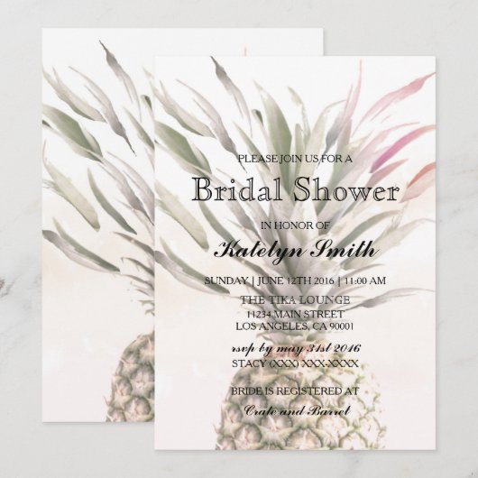 Benadigdheidthema Bridal Shower-uitnodiging Kaart (Voorkant / Achterkant)