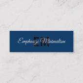 Benadruk minimalisme eenvoudige Initialen blauw Mini Visitekaartje (Achterkant)