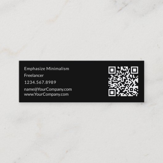 Benadruk minimalisme eenvoudige Initialen Mini Visitekaartje (Voorkant)