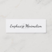 Benadruk minimalisme eenvoudige Initialen Mini Visitekaartje (Achterkant)