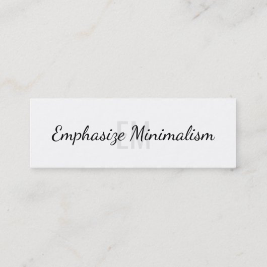 Benadruk minimalisme eenvoudige Initialen Mini Visitekaartje (Achterkant)
