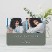 Benadrukt | Eenvoudig twee foto-Afstuderen Aankondiging (Staand voorkant)