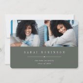 Benadrukt | Eenvoudig twee foto-Afstuderen Aankondiging (Voorkant)