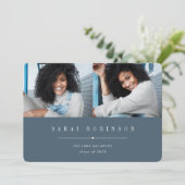 Benadrukt | Eenvoudig twee foto-Afstuderen Aankondiging (Staand voorkant)