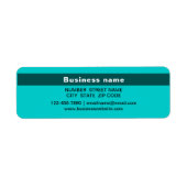 Benadrukt merk op Blauwgroen groen terugkeeradres Etiket (Voorkant)
