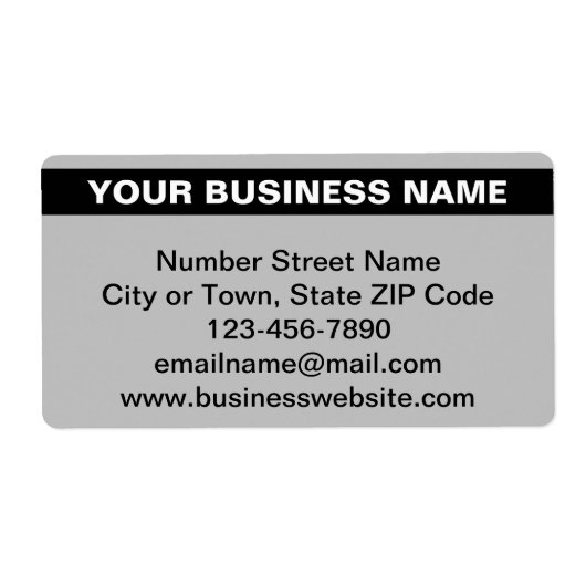 Benadrukt zakelijk merk op grijs verzendlabel (Voorkant)