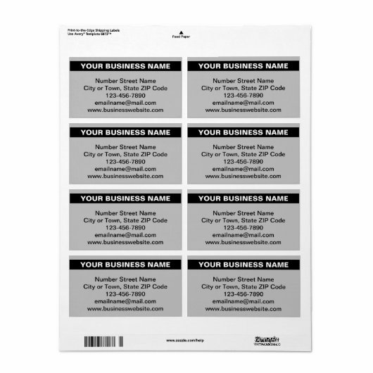 Benadrukt zakelijk merk op grijs verzendlabel (Full Sheet)