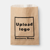 Benadrukte bedrijfsnaam & Logo op bruine papieren  Bedankzakje (Voorkant)