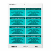 Benadrukte bedrijfsnaam op Blauwgroen groene verze Etiket (Full Sheet)