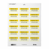 Benadrukte Bedrijfsnaam op Geel Etiket van het Adr (Full Sheet)