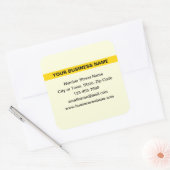Benadrukte bedrijfsnaam op Gellow Square Sticker (Envelop)
