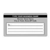 Benadrukte bedrijfsnaam op grijs verzendlabel (Voorkant)