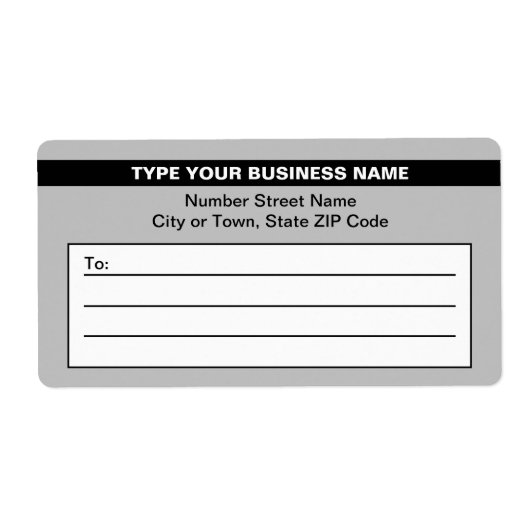 Benadrukte bedrijfsnaam op grijs verzendlabel (Voorkant)