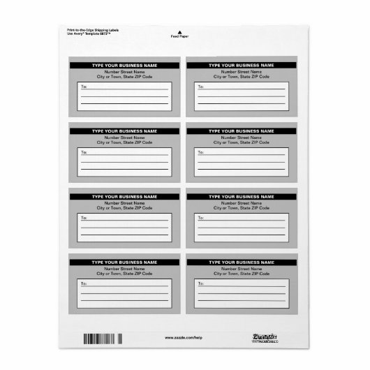 Benadrukte bedrijfsnaam op grijs verzendlabel (Full Sheet)